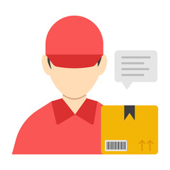 Sticker - A unique design icon of delivery man

