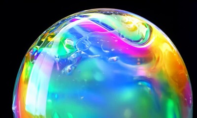 Leinwandbilder - iridescent soap bubble motion animation