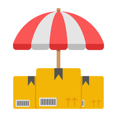 Sticker - Editable design icon of parcel insurance 

