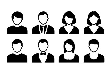 people icon set trendy flat style. male and female avatar symbol vector