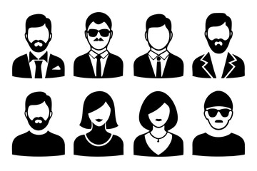 people icon set trendy flat style. male and female avatar symbol vector