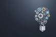 © JAKE STUDIO - Light bulb filled with gears and icons representing innovative ideas and creativity.