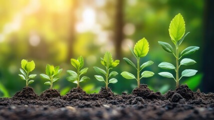 Growing Plants in Soil Under Sunlight