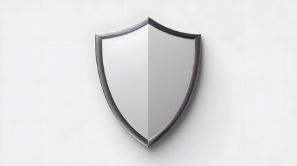 
Cyber security safety shield in minimalistic style. 3d vector illustration. white background