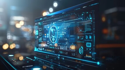 Poster - Futuristic AI Interface with Transparent Display Technology