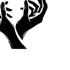 Poster - vector Hand silhouette in white background
