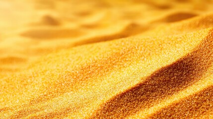 Golden sand texture with gentle waves, natural and bright scene.