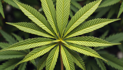 Wall Mural - background from the Marijuana leaf. design pattern artwork isolated with white highlights, png