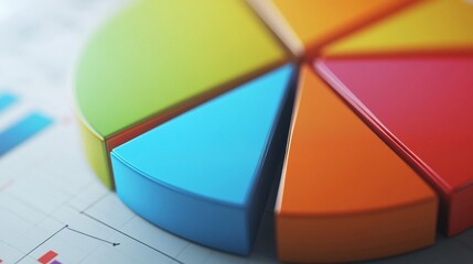 Poster - Colorful Pie Chart Segment on Business Document
