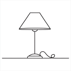 single one line lamp silhouette on white background
