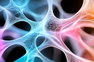 Poster - Illuminated neural networks a vibrant abstract visualization of connectivity and complexity