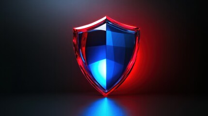 Aufkleber - Glowing red and blue shield representing cyber security.