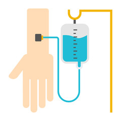 Sticker - Conceptual flat design icon of iv drip
