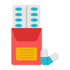 Sticker - An editable design icon of pills strip

