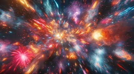 Poster - Vibrant Explosion of Colors in Space