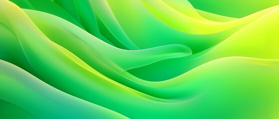 Abstract neon green color and gradients waves texture background panorama banner for web design backdrop wallpaper illustration