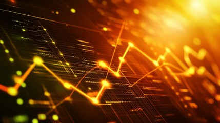 Fototapete - Abstract Financial Data Visualization Background