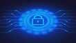 © Stock motion CK - 2d illustration Safety concept: Closed Padlock on digital background