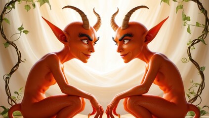 Canvas Print - demon and devil