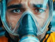 ©  Green Creator - Firefighter removing oxygen mask, sootcovered face, exhausted after a long battle with flames, concept of human endurance and bravery