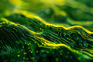 Green abstract wavy wallpaper