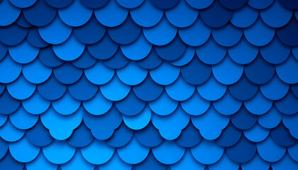 Wall Mural - Abstract background of blue scale pattern isolated with white highlights, png