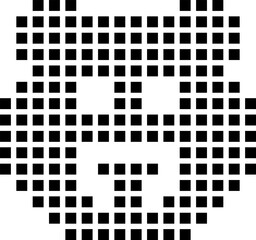 Wall Mural - Cute Bear Face dotted Pixel Style Isolated on White background Vector illustration.