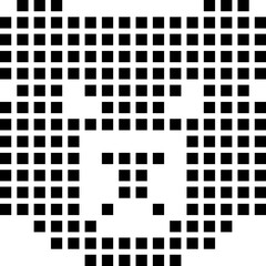 Wall Mural - Aggressive Bear Face dotted Pixel Style Isolated on White background Vector illustration.