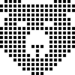 Wall Mural - Bear Face dotted Pixel Style Isolated on White background Vector illustration.