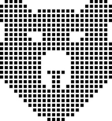Wall Mural - Bear Face dotted Pixel Style Isolated on White background Vector illustration.