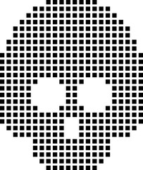 Wall Mural - Skull dotted Pixel Style Isolated on White background Vector illustration.