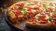 © Irina - Pizza whole and slice composition background