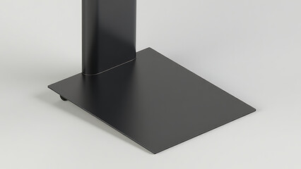 Poster - Black display stand showcases sleek products on a modern stand with a slim profile and compact footprint.