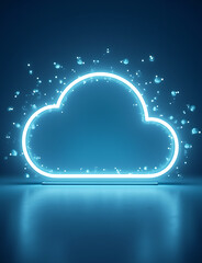 Poster - Clean modern design for technology content featuring digital border frames with cloud elements and growth data on photo stock websites.