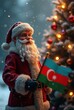 © Sadiq - Santa Claus holding the flag of Azerbaijan