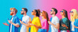 © ChaoticDesignStudio - A diverse group of friends enjoys a sunny day in a lively urban setting with their smartphones