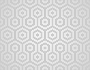 simple and minimalistic geometric pattern composed of interlocking hexagons in varying shades of sil
