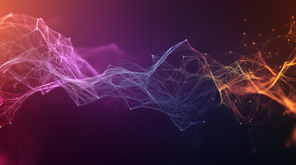 Poster - A beauty futuristic abstract background in a high-tech style. Shining lines and patterns resembling neural networks, connections, and digital circuits.