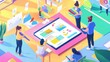 © aubriella - A teacher creating personalized digital lesson plans and interactive learning modules for students using educational software on a tablet, Modern lifestyle scene, Personalized education style