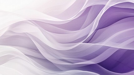 Wall Mural - A serene abstract design featuring soft waves of white and purple colors, creating a soothing visual effect. Ideal for modern digital backgrounds.