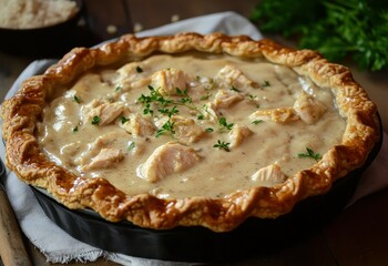 Wall Mural - Moravian chicken pie Delicious pie filled with chicken and creamy sauce