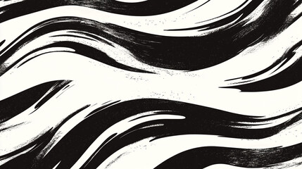 Poster - Abstract black and white waves on a textured background ideal for design projects