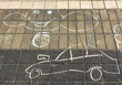 © troyka - Child's Crayon Drawings on Pavement Tiles.