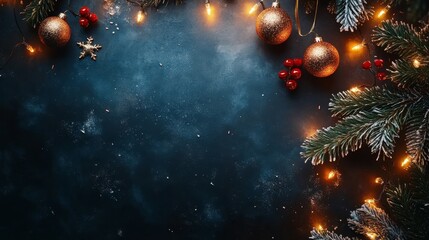Wall Mural - Christmas background with copy space
