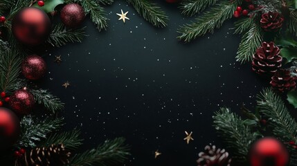 Wall Mural - Christmas background with copy space