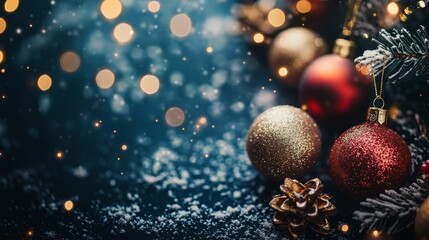 Wall Mural - Christmas background with copy space