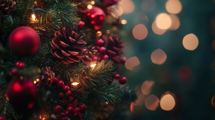 Wall Mural - Christmas background with copy space