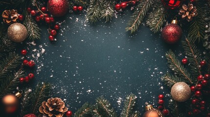 Wall Mural - Christmas background with copy space
