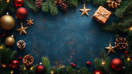 Wall Mural - Christmas background with copy space