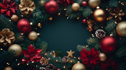Wall Mural - Christmas background with copy space